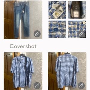 The perfect👖NYC 34x30+Tommy Bahama Silk buttonup L